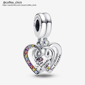 Pandora Puzzle Piece Hearts Splittable Friendship Dangle Charm